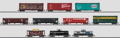 Marklin 45642 HO Scale American Freight Cars 10 Car Set LN/Box