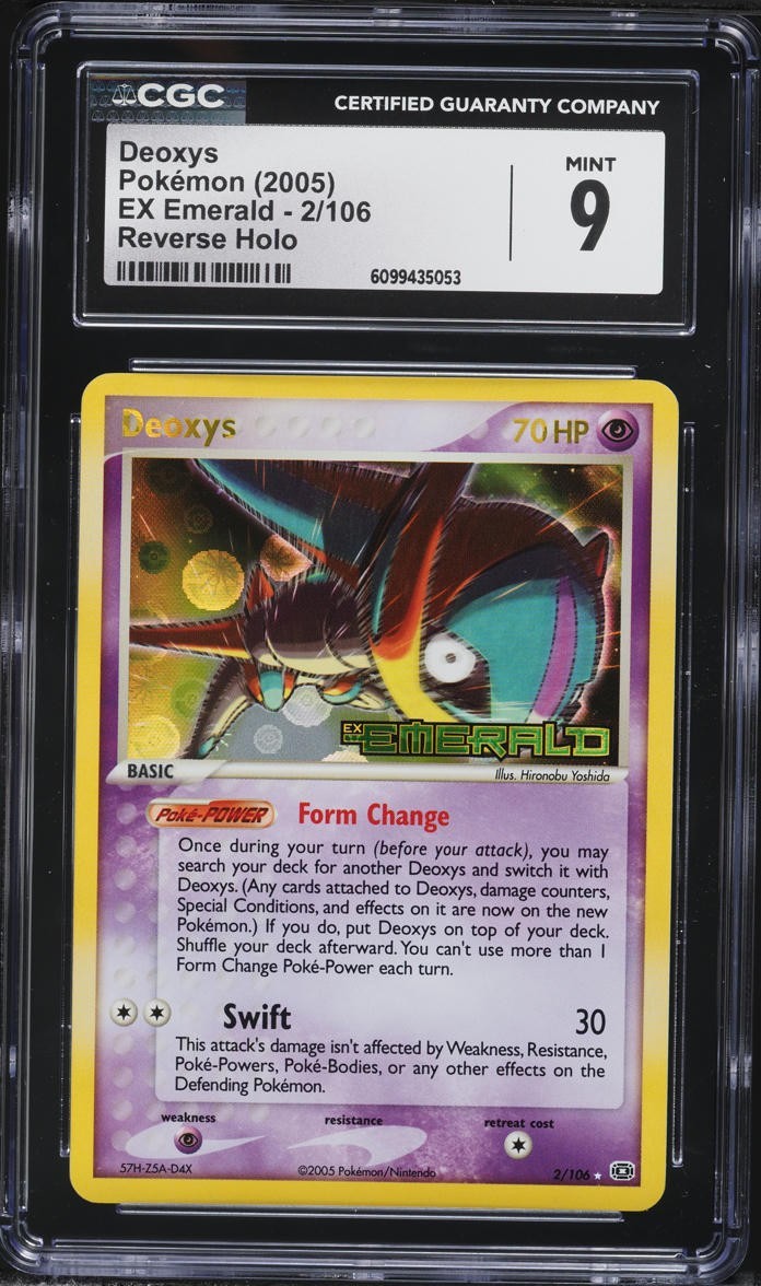 CGC 9 Deoxys Reverse Holo Rare EX Emerald 2005 Pokemon Card #2