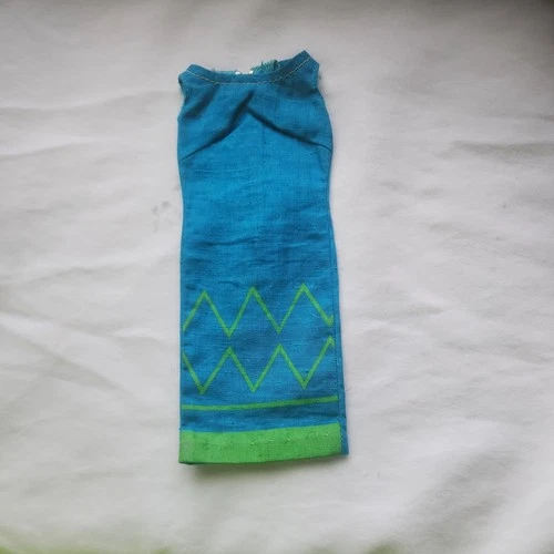 Vintage Barbie Doll Junior Designer #1620 Blue Green DRESS ONLY, Mattel 1960s