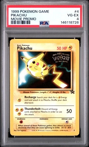 1999 POKEMON GAME MOVIE PROMO #4 PIKACHU PSA 4