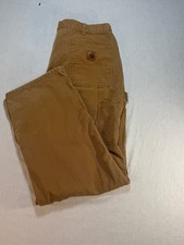 Carhartt B11 BRN Mens 40x32 Brown Duck Canvas Carpenter Work Pants