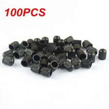 100 Pcs Plastic Car Tire Rim Valve Stems Wheel Tyre Air Caps Dust Cover Black US