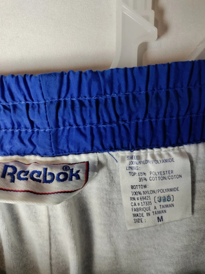 Reebok Men M Vintage Logo Blue white Windbreaker Pants - Image 4 of 4