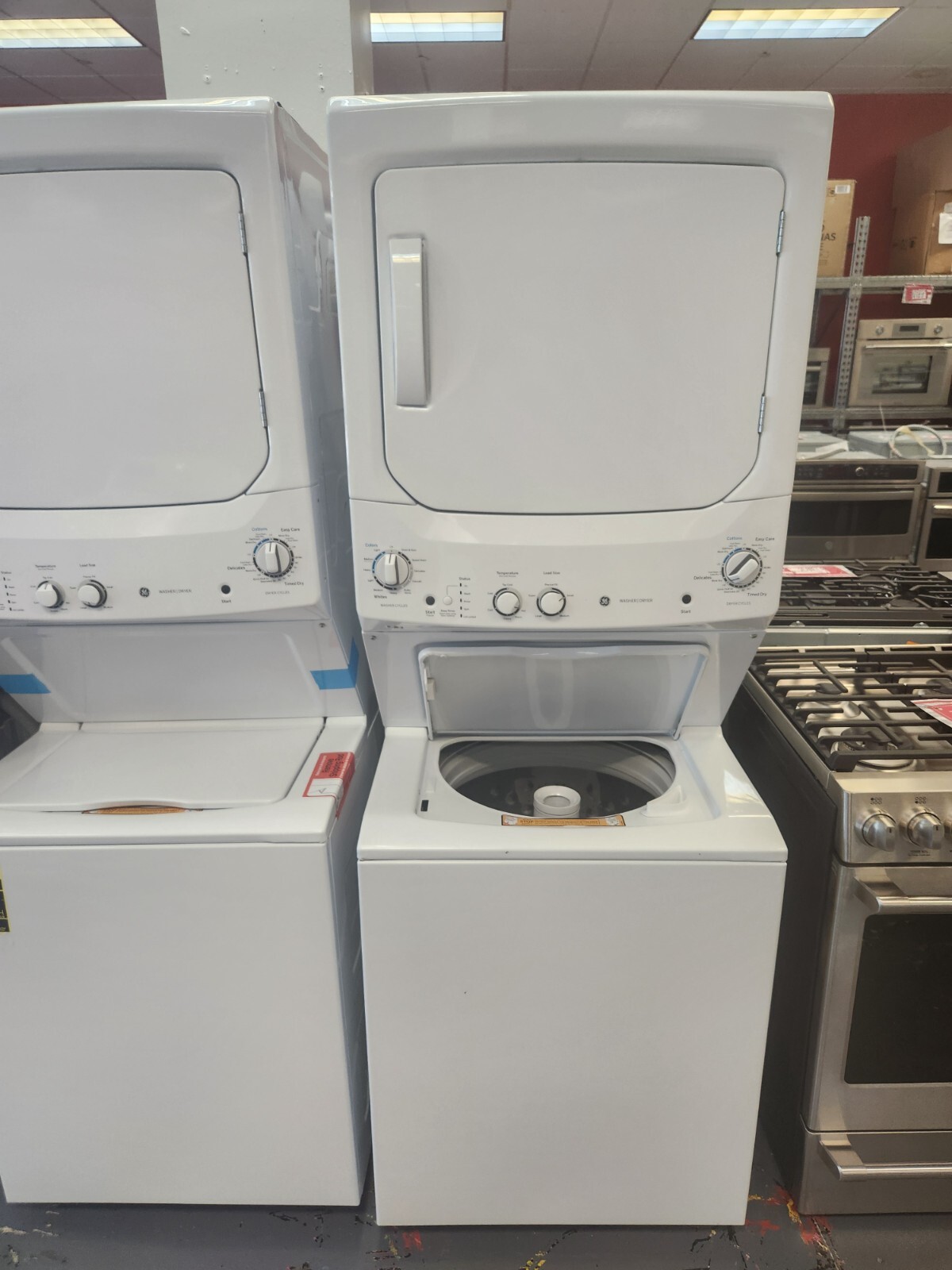 GE Stacked Laundry Center with 3.8cu ft Washer and 5.9cu ft Dryer