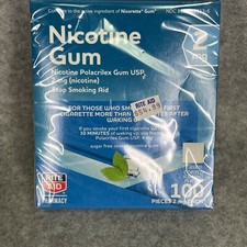 Rite Aid Nicotine Gum Coated Ice Mint Flavor 2 Mg Each 100 Pieces BB 1/2025 