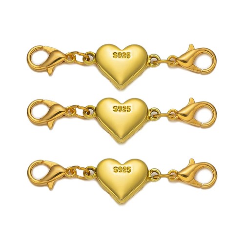 2 Gold Heart 925 Sterling