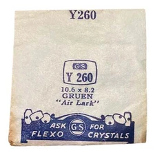 Germanow-Simon Mach (GS) Y260 Watch Crystal 10.6x8.2 NOS Part Flexo