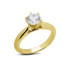 1/2ct E SI1 Round Earth Mined Certified Diamond 18k  Solitaire Engagement Ring
