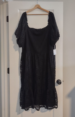 gathered lace dress Gathered midi dress with lace trim main image 1
