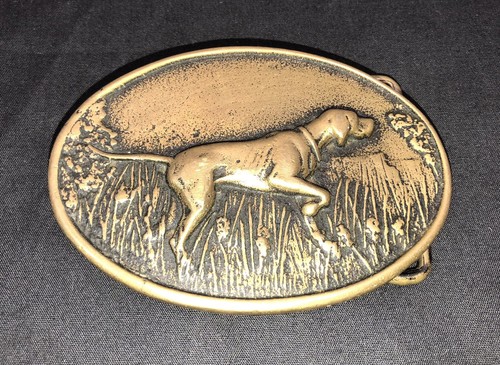 Vintage Belt Buckle Solid Brass Pointer 