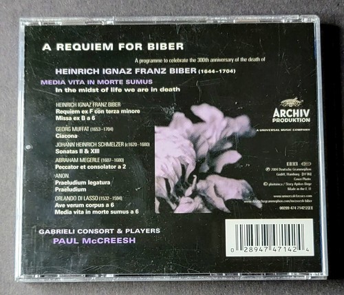 Biber Requiem - Paul McCreesh Gabrieli Consort & Players (CD, 2004) Import - Picture 2 of 2