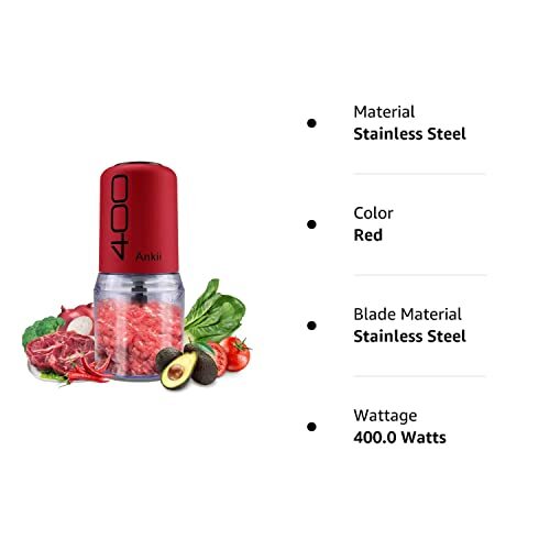 Mini Food Processor 400watt Electric Food Chopper For Meats Vegetables Nuts Frui