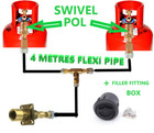4 METRES 2 gas bottles cylinders refill set swivel pol filling fitting box lpg