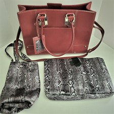 WILSON LEATHER RED Executive Large All In One Tote Handbag Shoulder Bag