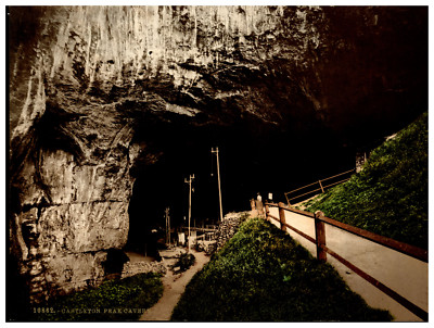 England. Derbyshire. Castleton. Peak Cavern. Vintage photochrom by P.Z, Photo