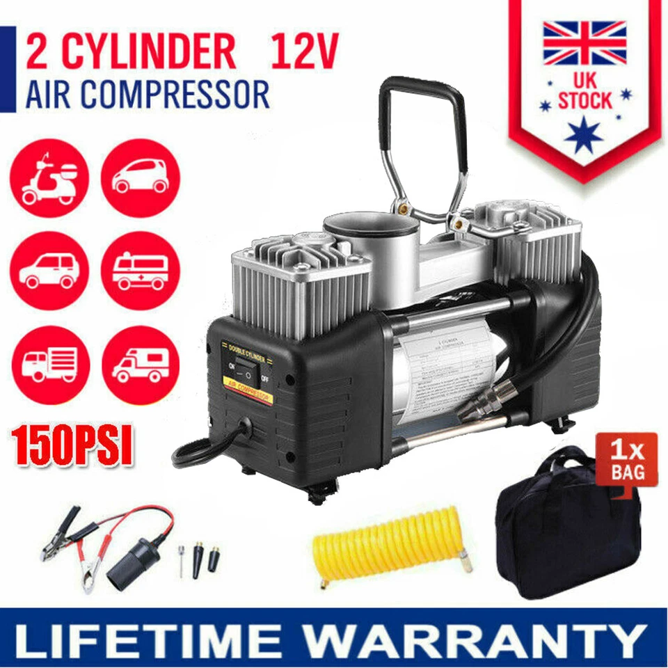 Van 4x4 SUV Bus Heavy Duty 150psi 12v Hi Speed Air Compressor Tire Inflator Pump - Image 2 of 4