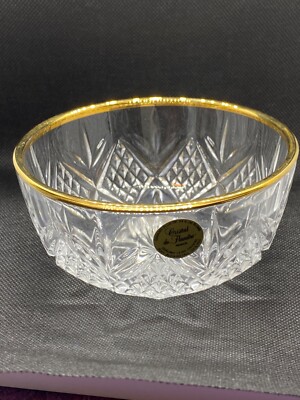 Cristal de Flandre Salzburg Candy bowl 24% Lead Crystal Gold Gilt