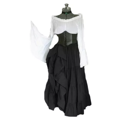 Damen Medieval Viktorianisches Kleid Mittelalter Fasching Kostüm Gothic NEUE - Bild 11 von 29