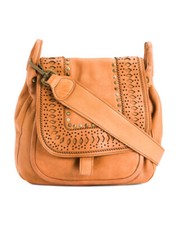 New Viola Castellani Brown Soft Leather Studed Hobo Bag