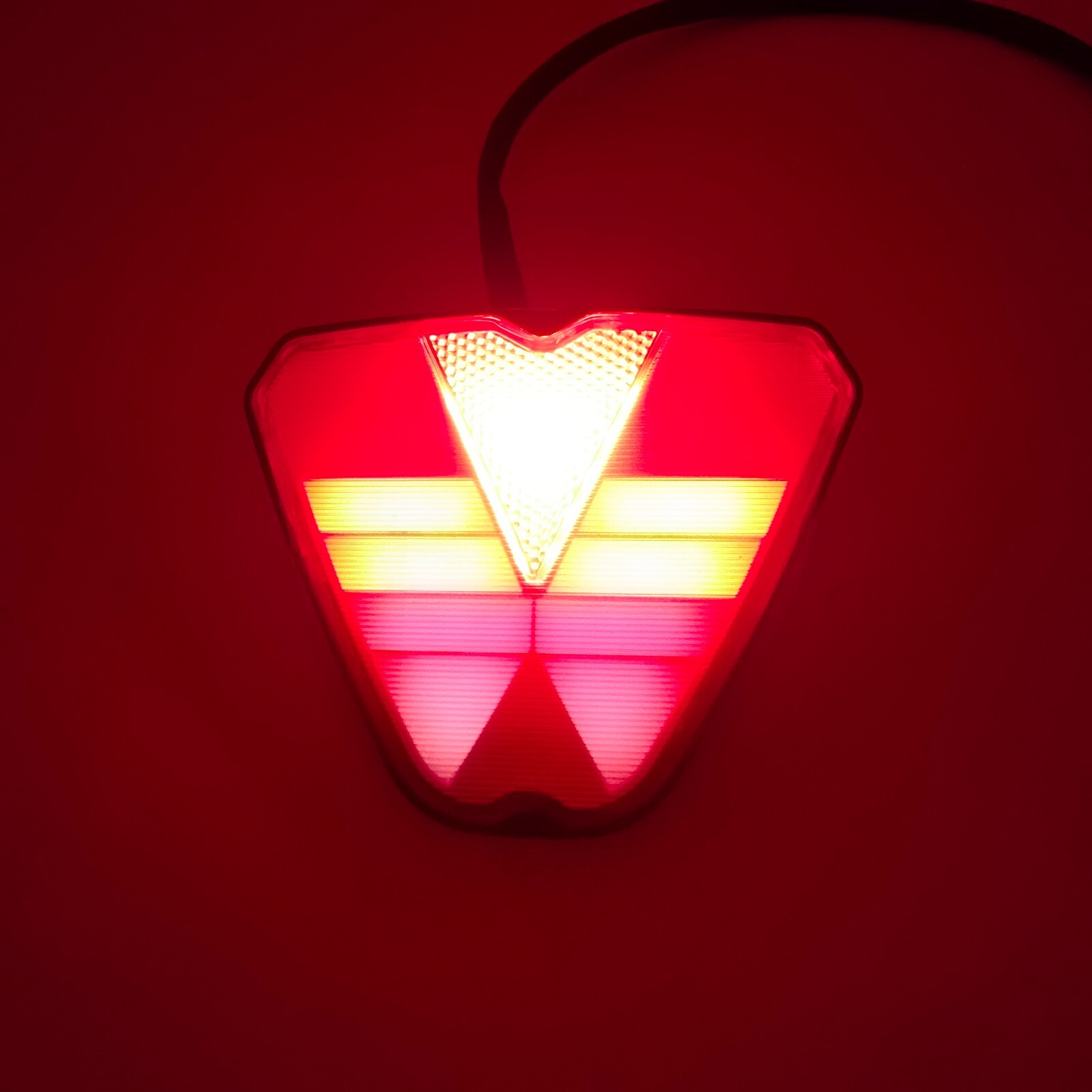 Red/Black F1 V-Shape Hitch LED Cover w/ 4 Functions for 2" Receiver - 4.25"x3.5"