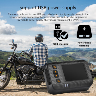 Dashcam Per Moto Con Doppia Lente 1080P/480P – Schermo LCD 3 Pollici, IP68 Impermeabile, Angolo 120°, Registrazione Automatica