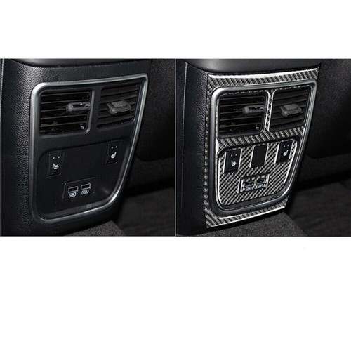 4Pcs Carbon Fiber Rear USB Panel Cover Trim For Dodge Charger 2015-2021 Type A - Picture 8 of 14