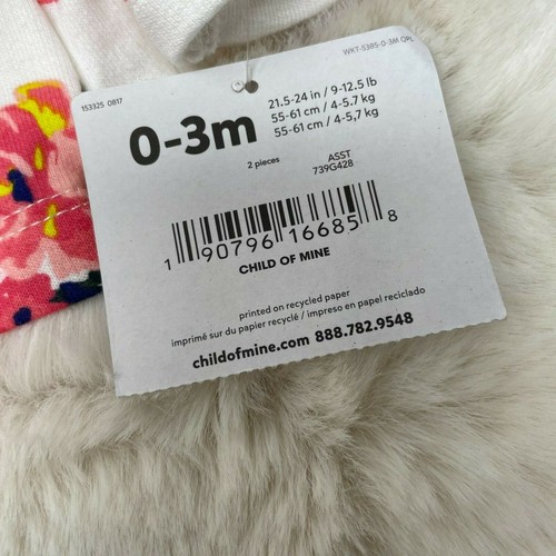 Säugling Baby Mädchen 0-3 Monate Kind von mir weiß rosa Blume Blumen Schleife Shirt - Bild 4 von 5