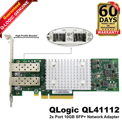 Dell Dual Port QLogic FastLinQ 41112 10Gb SFP+ Server Ethernet PCIe NIC 5252W
