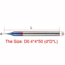 1pcs 0.4MM micro end mill HRC65 2 flute Tungsten Carbide Flat milling cutter