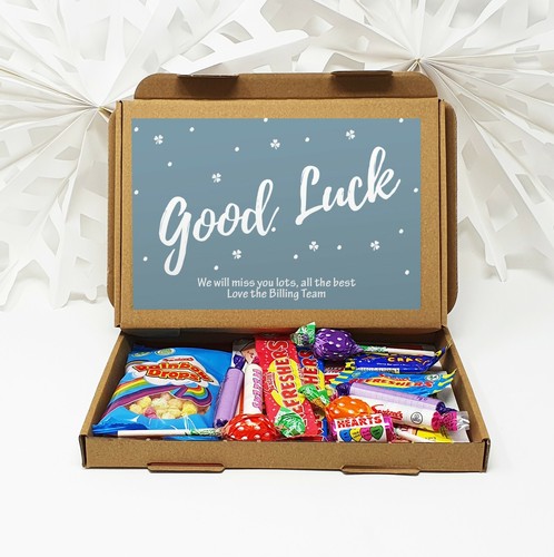 Personalised Good Luck New Job Tea Treat Box Hamper Biscuits Hug in a box coffee - Picture 9 of 9