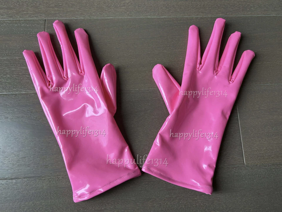 Guantes Cortos PVC Imitación Cuero Zentai Opera PU Accesorios Vestir Elegante Foto 3 de 4