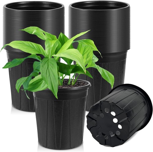 50 Pack 1 Gallon Flexible Plant Nursery Pots Thickened Soft Plastic Seed