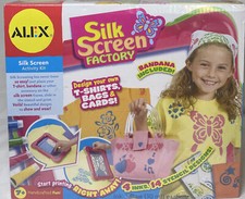 Alex Brand Silk Screen Factory Craft New In Box Bandana Included-READ