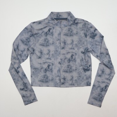 Harmony Balance Jacket Large Full Zip Gray Performance Stretch Workout Tie Dye