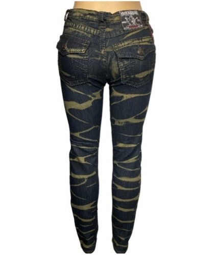 Y2K True Religion Jeans Johnny Urban Cow Super T skinny Distress green Size 29 - Picture 4 of 15