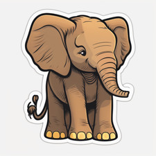 Baby Elephant Sticker Car Truck Window Bumper Graphics Vinyl Decal Zoo Animals
