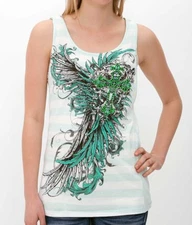 Buckle - Angel & Diamonds twist back tank top - NWT - size small - crystals!