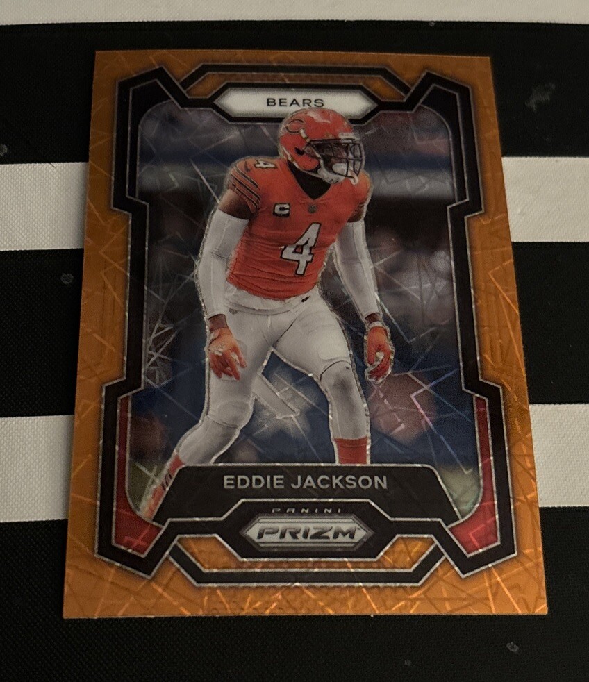 2023 Prizm Eddie Jackson #52 Orange Laser Chicago Bears