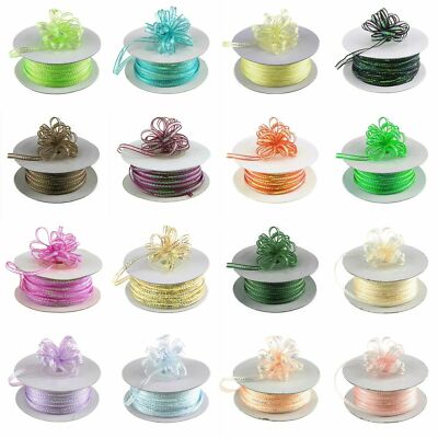 1/8'' x 50 yards PULL String Organza RIBBON for Wedding FAVORS Bows Decorations