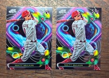 2 CARD LOT - MATT MCLAIN 2023 TOPPS COSMIC CHROME BASE ROOKIE RC #139