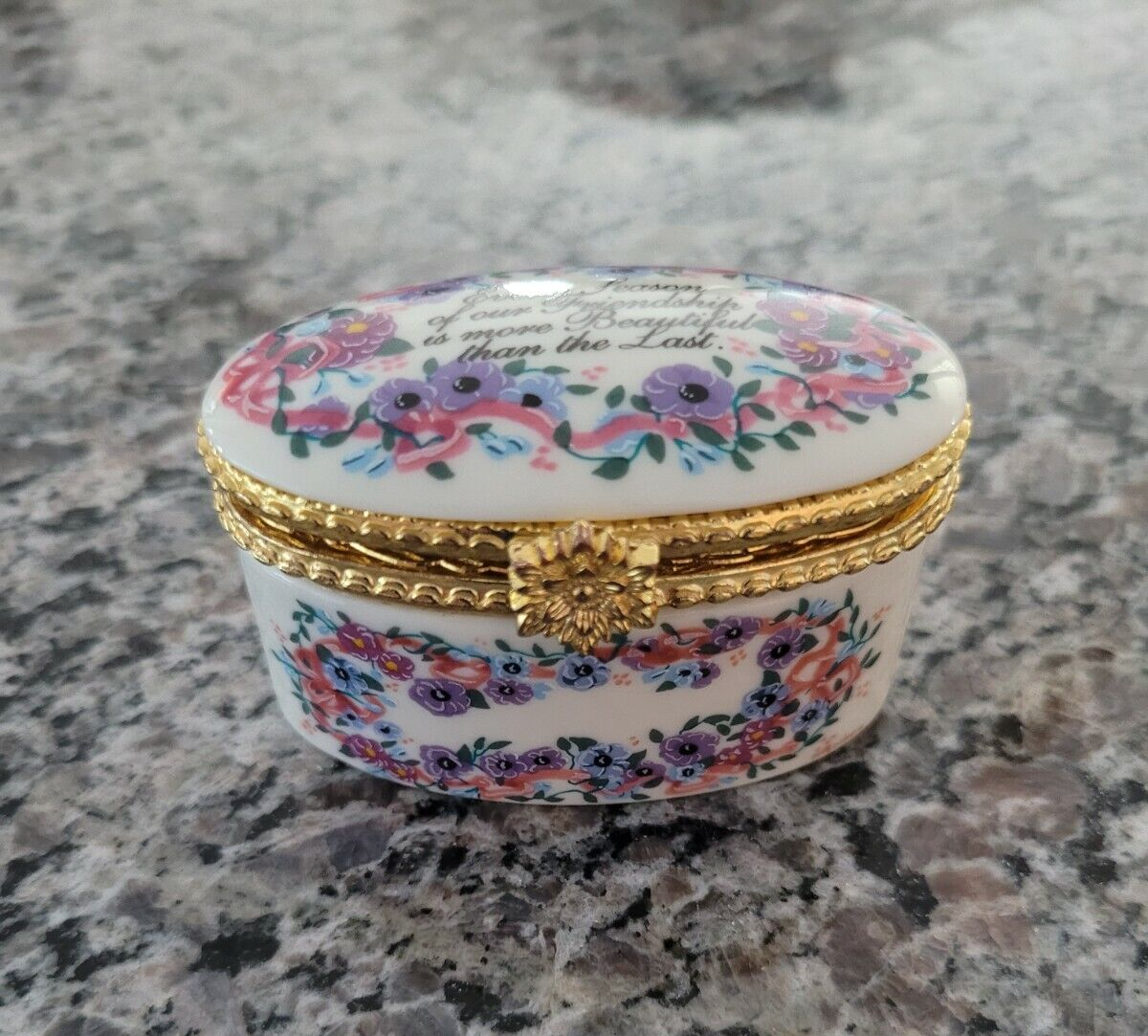 Treasured Keepsake Trinket Box TK 12 Friendship Floral Design