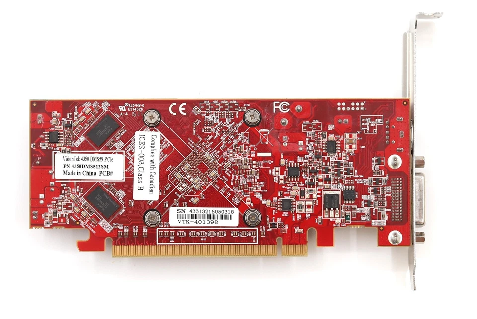VisionTek ATI Radeon HD 4350 512MB DDR2 PCIe Graphics Card P/N: 4350DMS512SM - Image 4 of 4