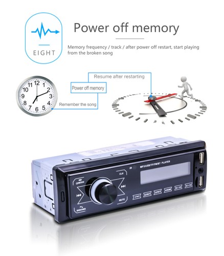 Single 1 DIN in-Dash Car Stereo Radio in Bluetooth MP3 Player USB FM Radio - Picture 12 of 14