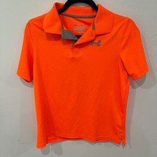 Under Armour Boys Gray/Orange Collared Shirts SZ L Bundle