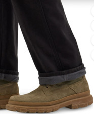 Men's Wrangler Fleece Lined Cargo Pants Relaxed Fit Straight Leg Tech Pkt Black