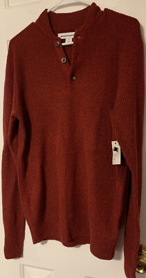 NWT Amazon Essential Red 3 Button Cable Knit Sweater Size XS Listing #714