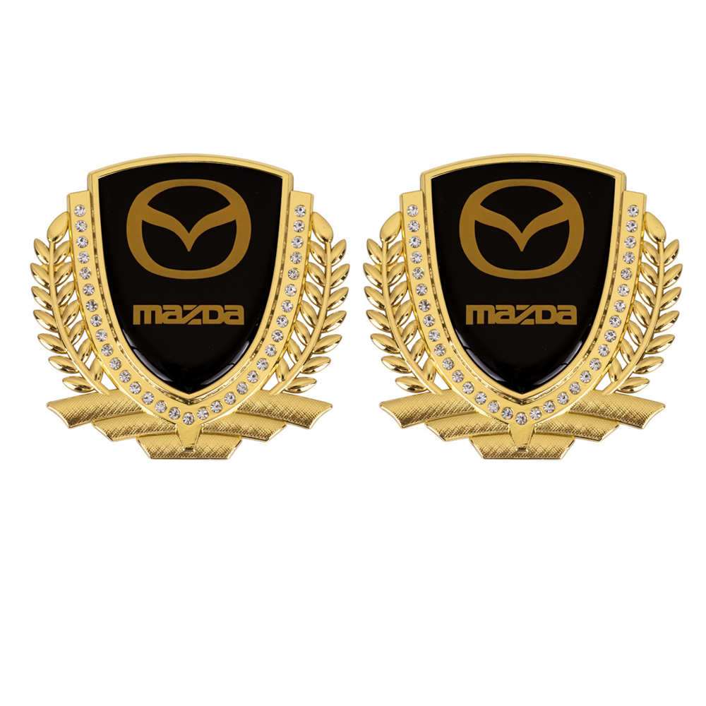 MAZDA 24〜25エクセレントアワード金バッヂ 2x Black MAZDA Fender Door Emblem for Mazda 2 3 5 6 CX-5 MX-5 CX-9