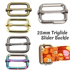 Metal Slider Tri Glide Adjuster Buckle 25mm Crafts Webbing Straps Bag Shoes Belt