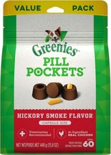 Dog, Greenies Pill Pockets Dog Treats Hickory Smoke Flavor 15.8 oz 