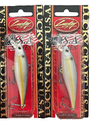 *LOT OF 2* LUCKY CRAFT POINTER 78SP 3/8OZ  SEXY CHARTREUSE SHAD
